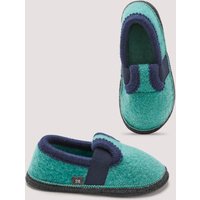 hessnatur Kinderschuhe Hausschuhe aus Schurwolle - blau - Größe 26 von hessnatur