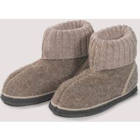 hessnatur Kinderschuhe Hüttenschuh aus Rhönschaf-Schurwolle - braun - Größe 25 von hessnatur