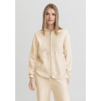 hessnatur Loungewear Fleece Jacke Regular ACTIVE LIGHT aus Bio-Baumwolle - natur - Größe L von hessnatur