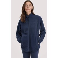 hessnatur Loungewear Fleece Jacke Relaxed ACTIVE LIGHT aus Bio-Baumwolle - blau - Größe XS von hessnatur
