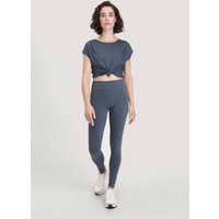 hessnatur Loungewear Leggings Medium Cut ACTIVE LIGHT aus Bio-Baumwolle - blau - Größe S/k von hessnatur