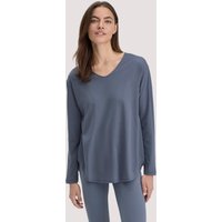 hessnatur Loungewear Longsleeve Relaxed ACTIVE LIGHT aus Bio-Baumwolle - blau - Größe 34 von hessnatur