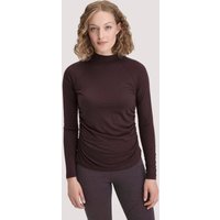 hessnatur Loungewear Shirt Langarm Slim ACTIVE FUNCTIONAL aus Bio-Merinowolle und TENCEL™ Lyocell - braun - Größe 34 von hessnatur