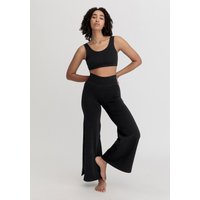 hessnatur Loungewear Hose Flared Medium Cut ACTIVE LIGHT aus Bio-Baumwolle - schwarz - Größe 34 von hessnatur