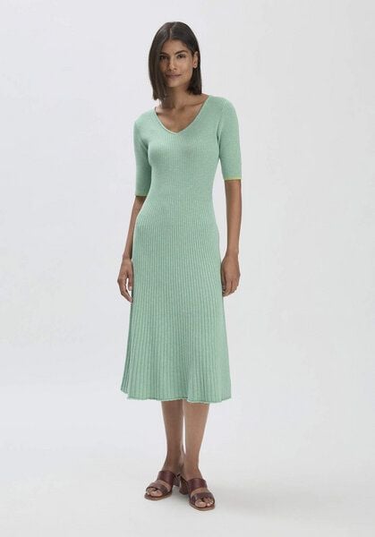 hessnatur Mouliné Strick Kleid Midi Fitted aus reiner Bio-Baumwolle von hessnatur