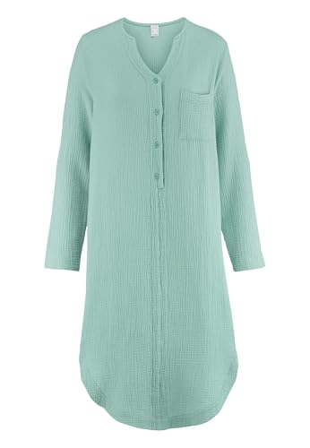 hessnatur Nachthemd Damen Musselin Relaxed Pure Nature aus Reiner Bio Baumwolle | nachhaltig und fair hergestellt (Fair Wear Foundation) von hessnatur