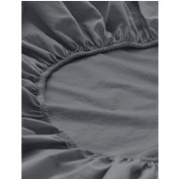 hessnatur Perkal Spannbettlaken aus Bio-Baumwolle - grau - Größe 140-160x200 cm von hessnatur