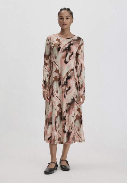 hessnatur Print Premium Light Jersey Kleid Midi Slim aus reiner Bio-Baumwolle von hessnatur