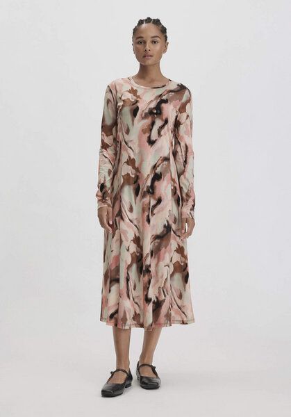 hessnatur Print Premium Light Jersey Kleid Midi Slim aus reiner Bio-Baumwolle von hessnatur