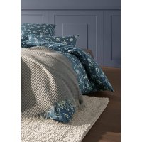 hessnatur Renforcé Bettwäsche Set HANAMI aus Bio-Baumwolle - blau - Größe 155x220 / 40x80 cm von hessnatur