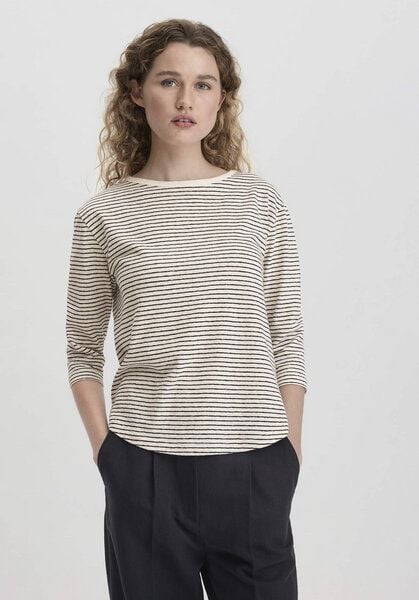 hessnatur Streifen Longsleeve Relaxed aus Leinen mit reiner Bio-Baumwolle von hessnatur