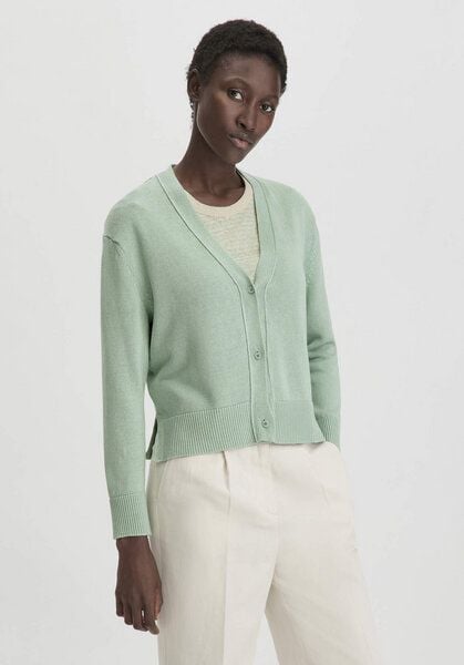 hessnatur Strick Jacke Relaxed aus reiner Bio-Baumwolle mit edlem Leinen von hessnatur