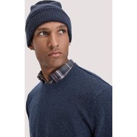 hessnatur Strickmütze aus Bio-Merinowolle mit Cashmere - blau - Größe One Size von hessnatur