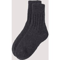 hessnatur Stricksocke aus Bio-Merinowolle - grau - Größe 44/45 von hessnatur