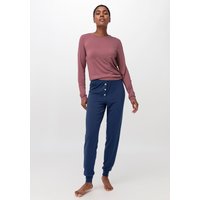 hessnatur Damen Schlafhose Regular PURE FLOW aus Tencel™Modal - blau - Größe 40 von hessnatur