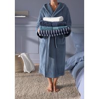 hessnatur langer Bademantel Relaxed aus Bio-Baumwolle - blau - Größe XS hessnatur langer Bademantel Relaxed aus Bio-Baumwolle - blau - Größe XS von hessnatur