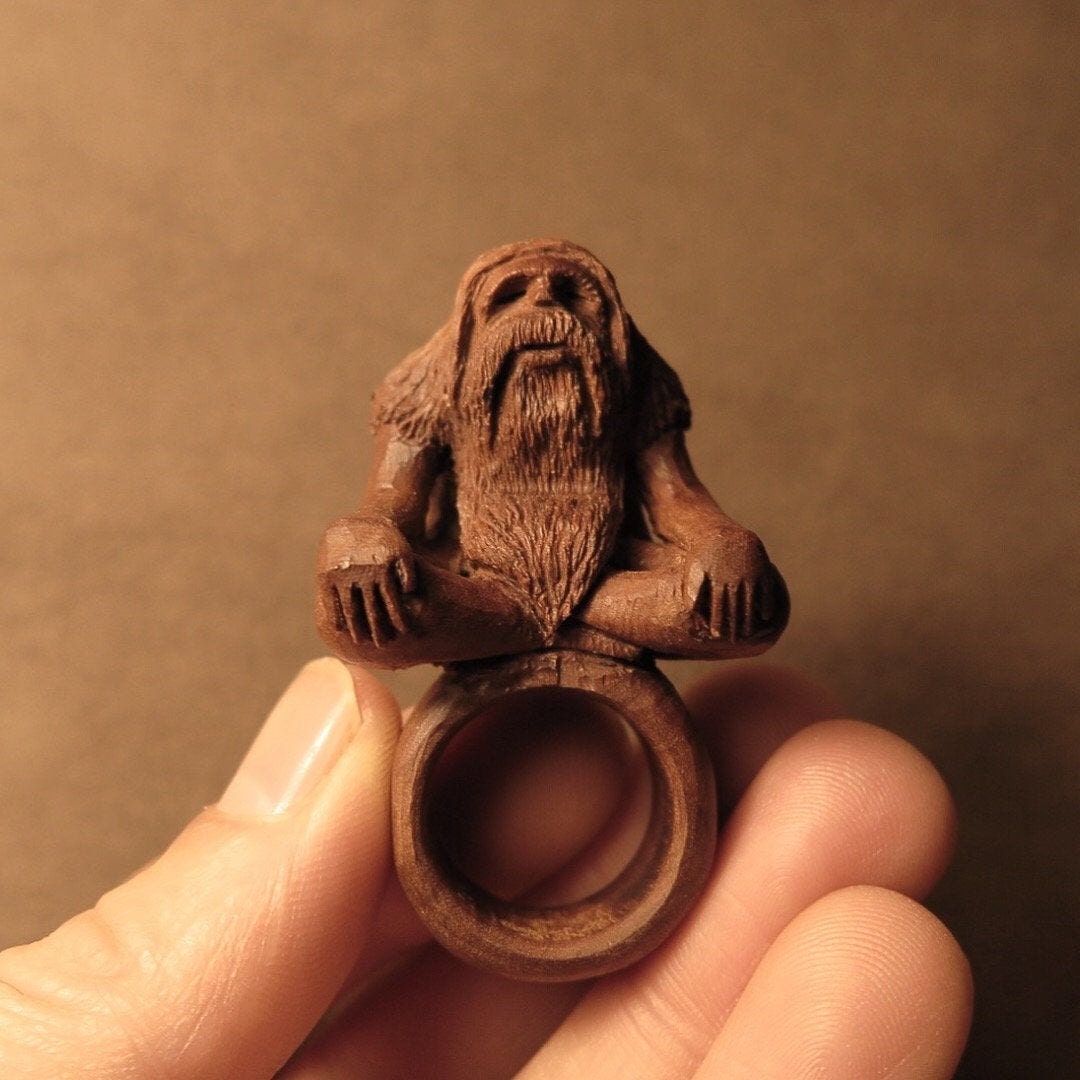 Handgefertigter Holzring, Yogi Meditationsring, Yoga-Geschenk, Spiritueller Ring von hewoodlandshop