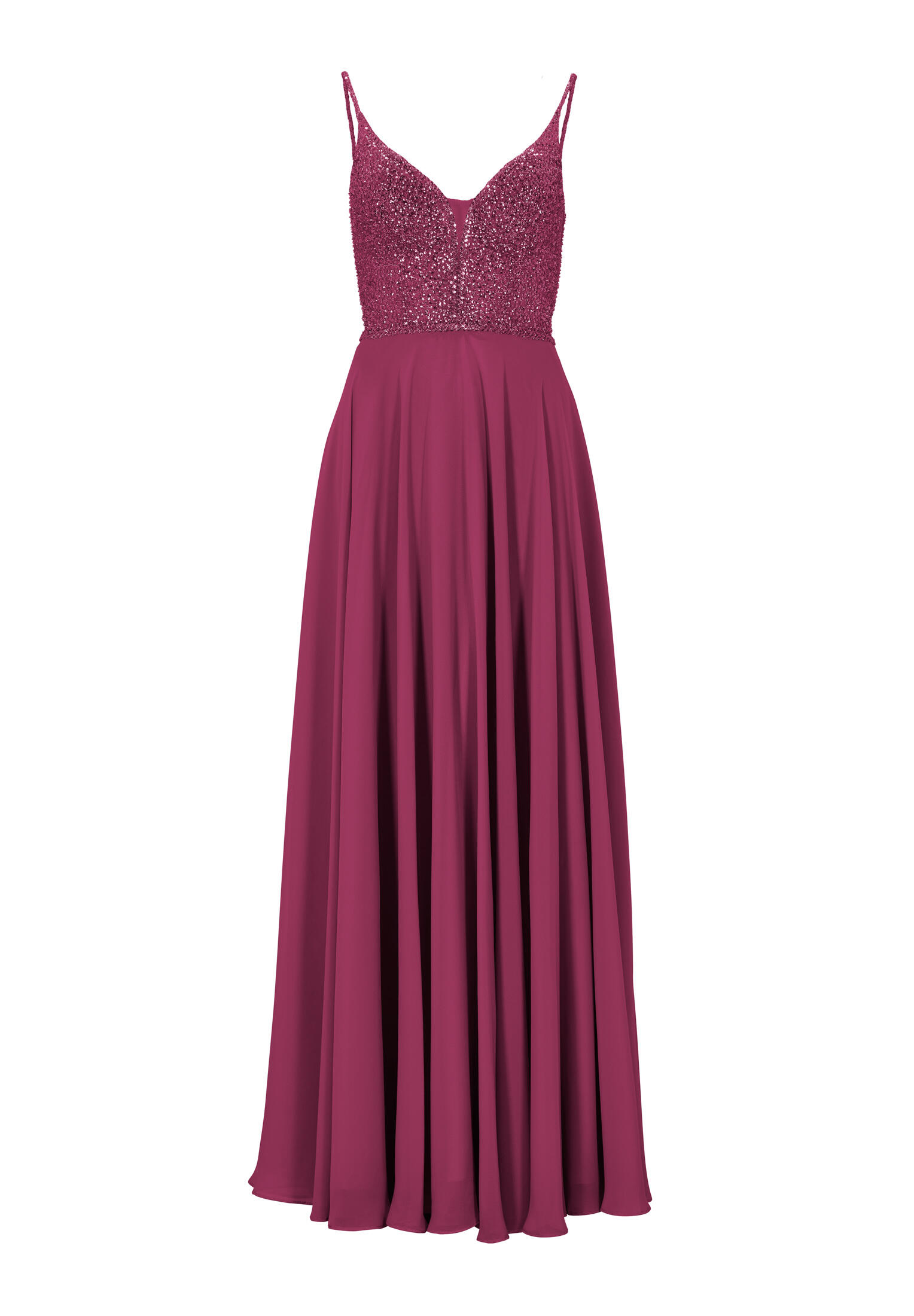 hey kyla - Abendkleid aus Materialmix grape wine - Gr. - 38 von hey kyla