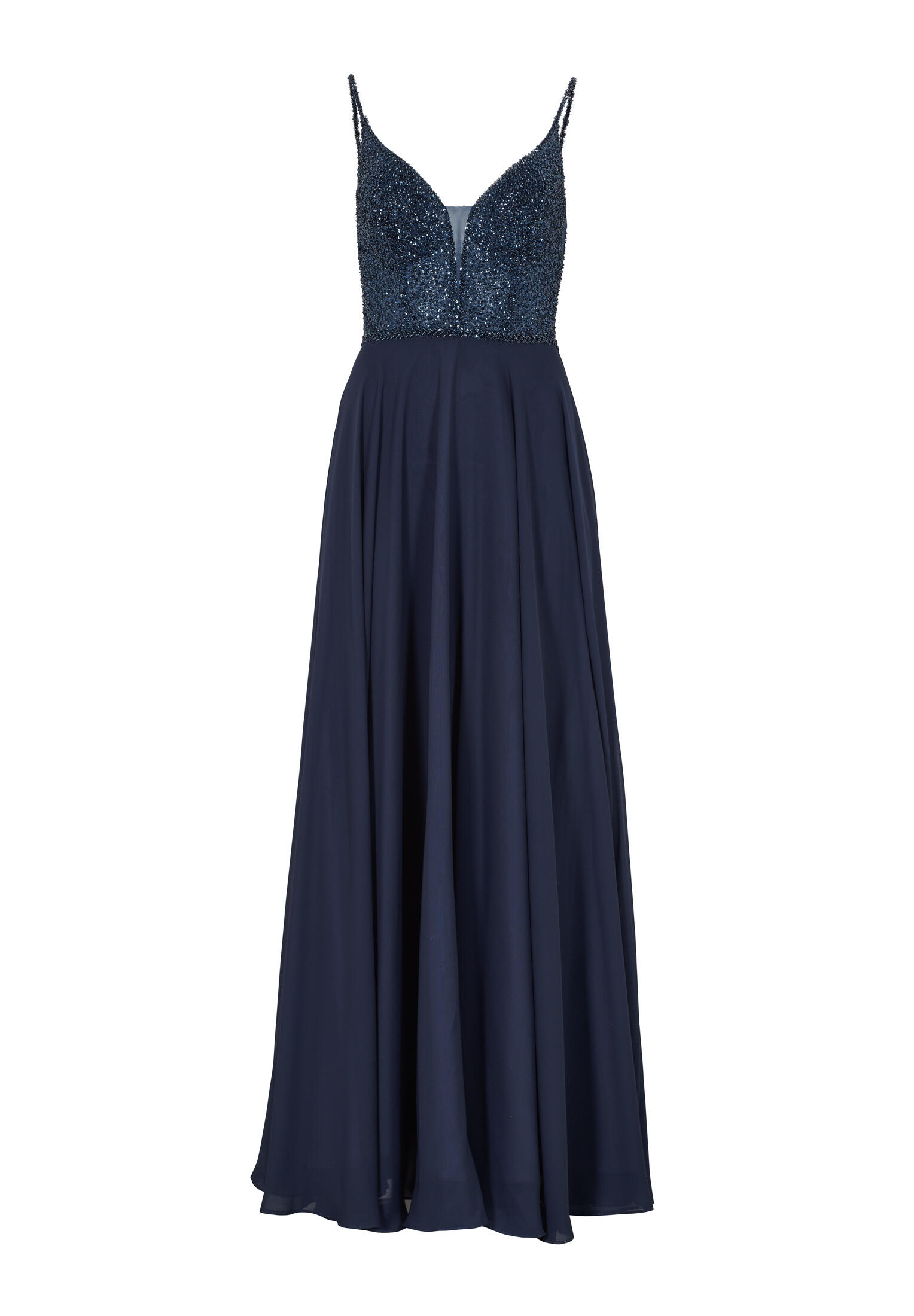 hey kyla - Abendkleid aus Materialmix navy - Gr. - 32 von hey kyla