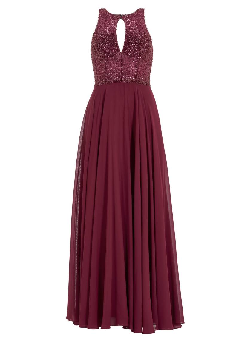hey kyla - Abendkleid mit Stickerei und Cut-Out Detail grape wine - Gr. - 38 von hey kyla