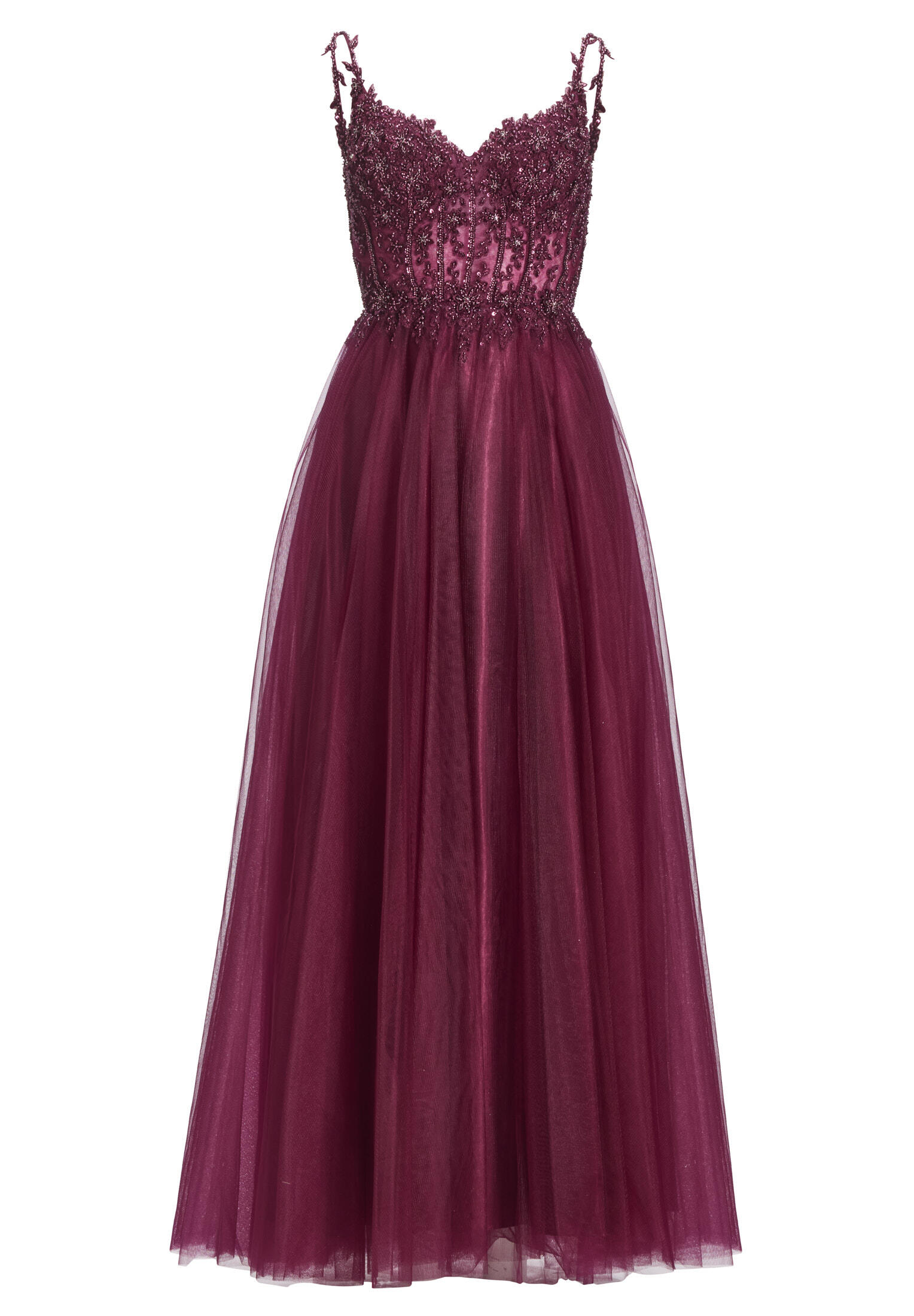 hey kyla - Ausgestelltes Tüllkleid mit Stickerei mulberry - Gr. - 34 von hey kyla
