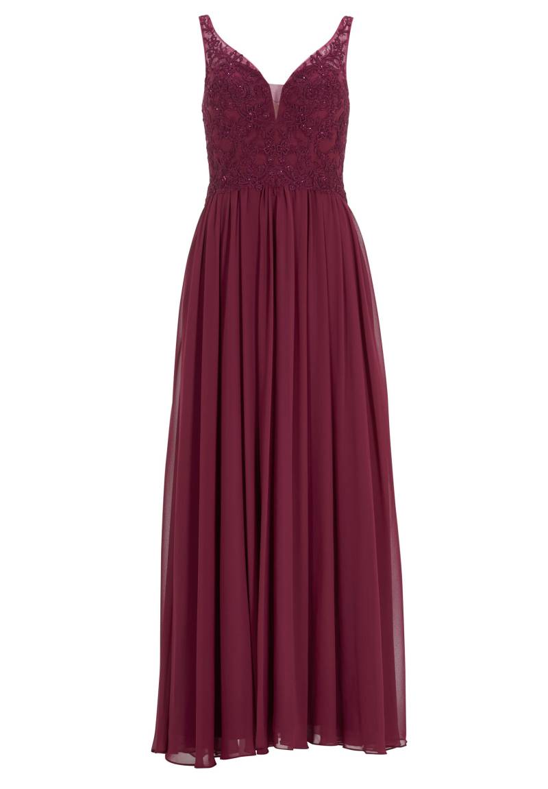 hey kyla - Chiffonkleid mit Spitzenstickerei grape wine - Gr. - 42 von hey kyla