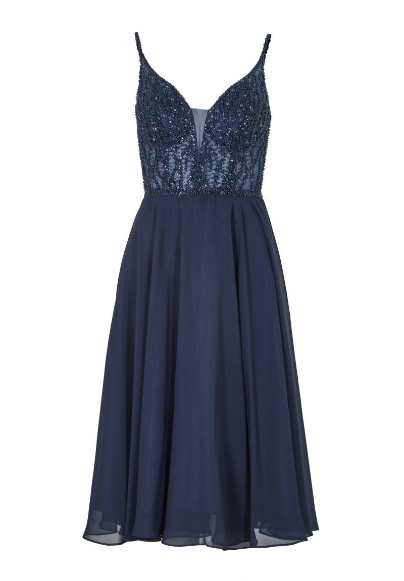 hey kyla - Cocktailkleid aus Materialmix navy - Gr. - 34 von hey kyla