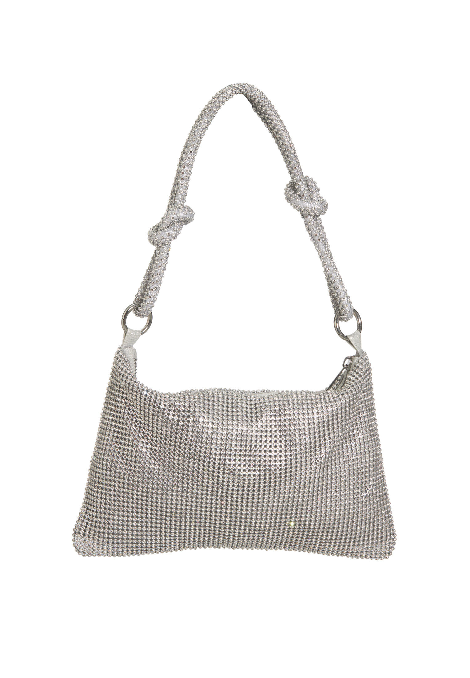 hey kyla - Elegante Handtasche aus glänzendem Strassgewebe silver - Gr. - OS von hey kyla