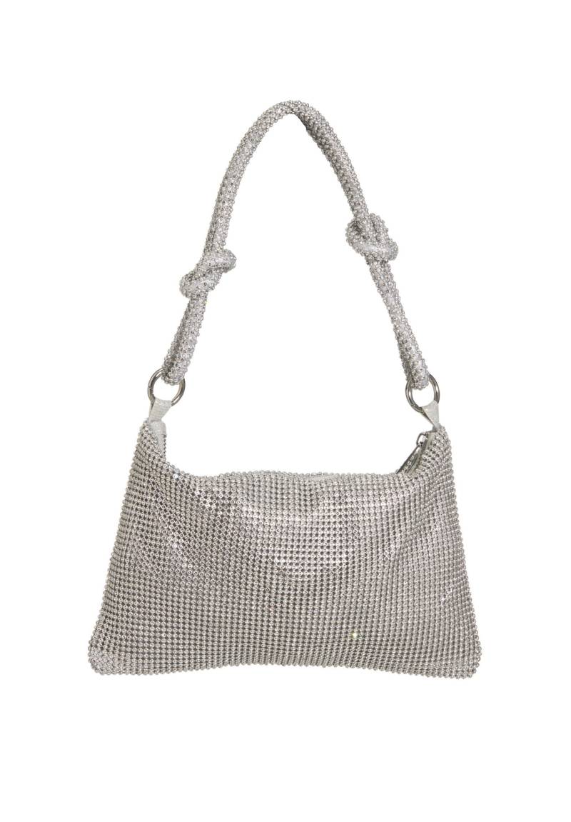 hey kyla - Elegante Handtasche aus glänzendem Strassgewebe silver - Gr. - OS von hey kyla