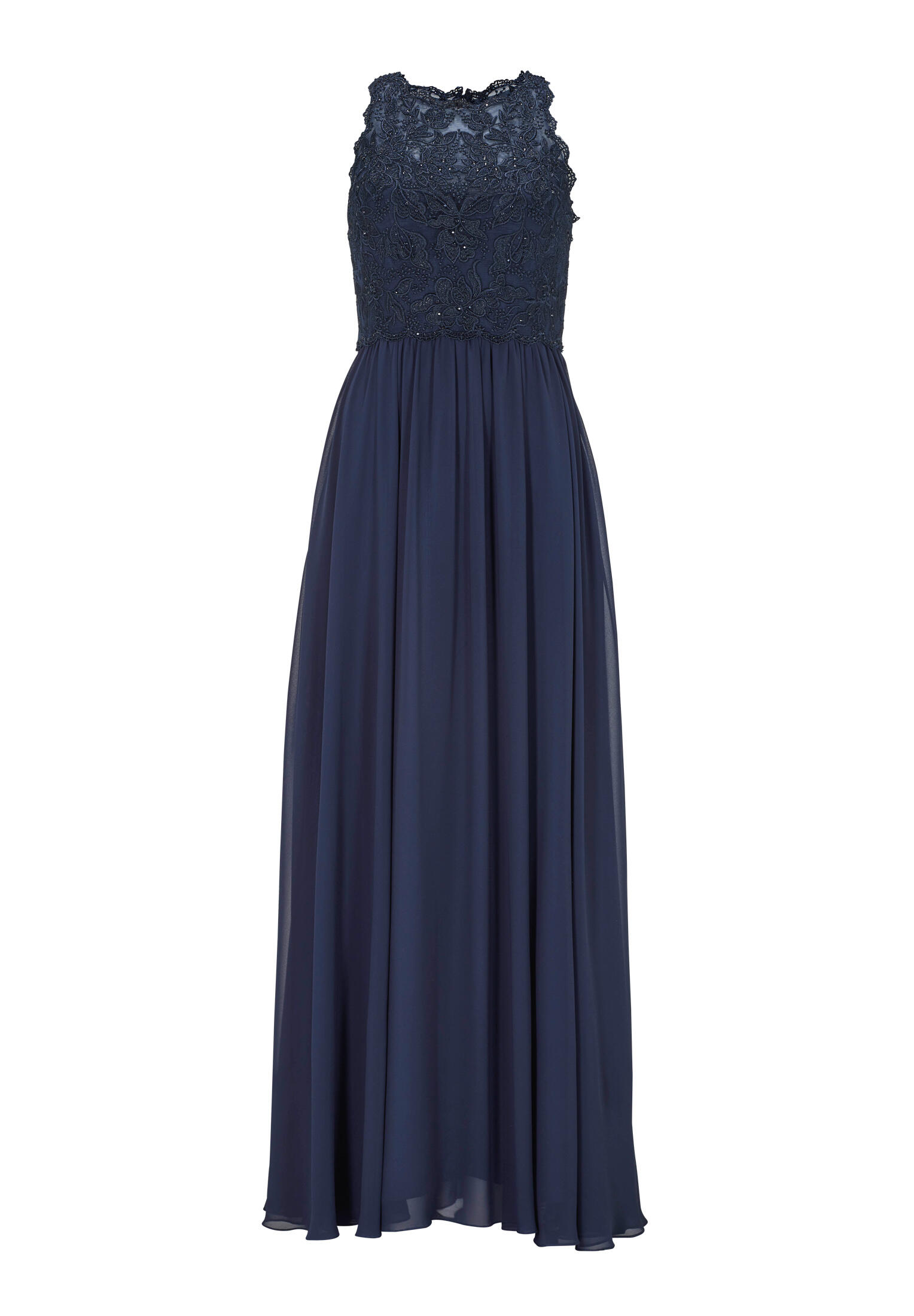 hey kyla - High-closed-Abendkleid mit floraler Spitze navy - Gr. - 42 von hey kyla