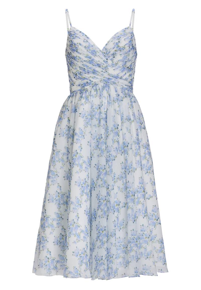 hey kyla - Midikleid aus Chiffon mit floralem Print ivory / sky blue - Gr. - 36 von hey kyla