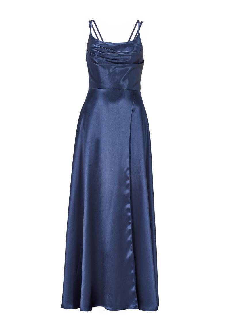 hey kyla - Satin-Abendkleid mit Gehschlitz navy - Gr. - 34 von hey kyla