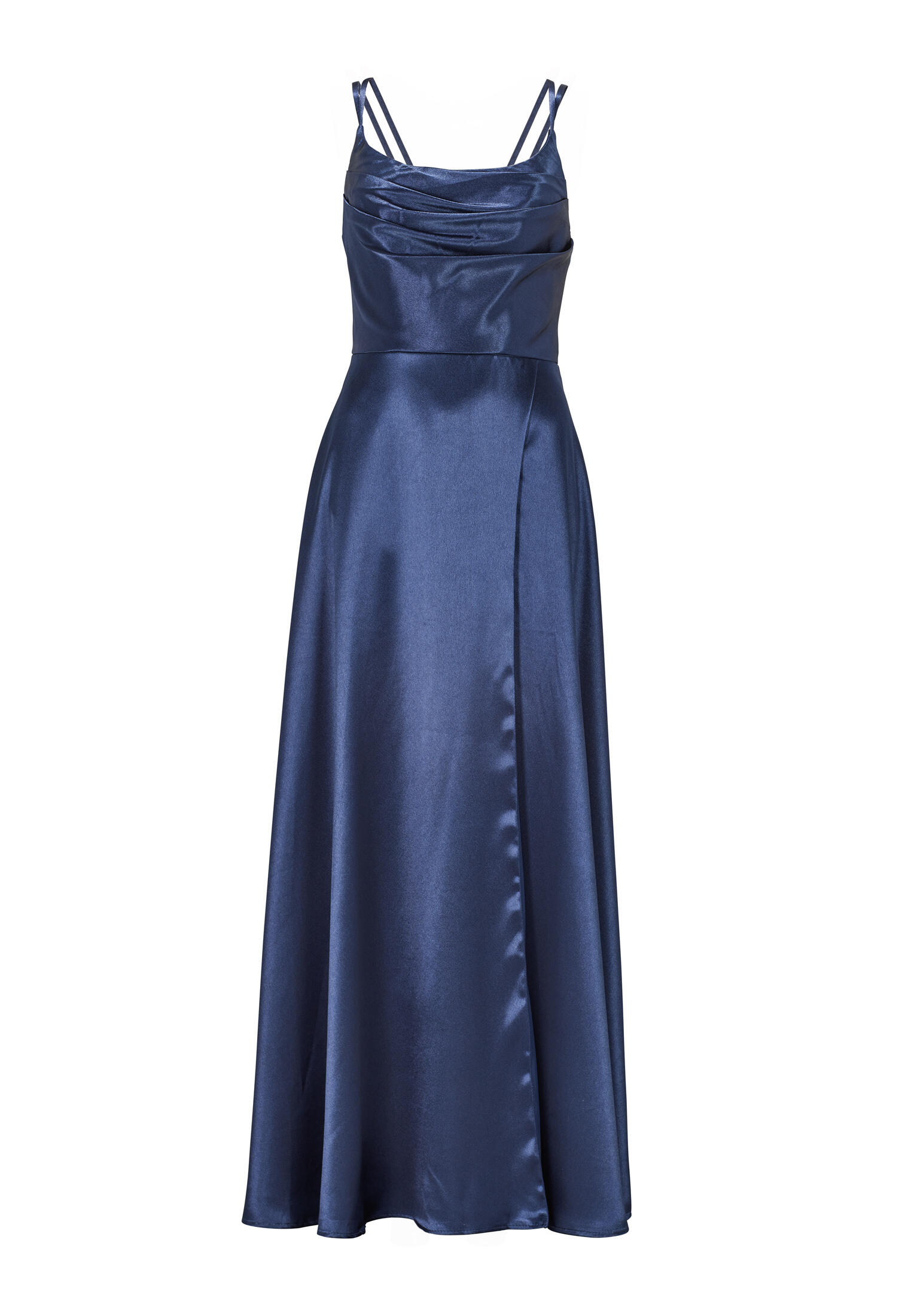 hey kyla - Satin-Abendkleid mit Gehschlitz navy - Gr. - 40 von hey kyla