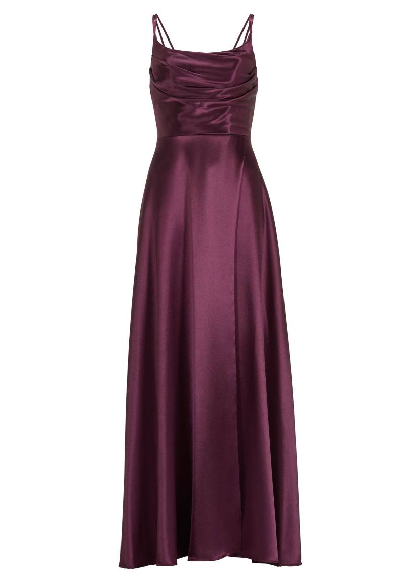 hey kyla - Satin-Abendkleid mit Gehschlitz vivid burgundy - Gr. - 44 von hey kyla