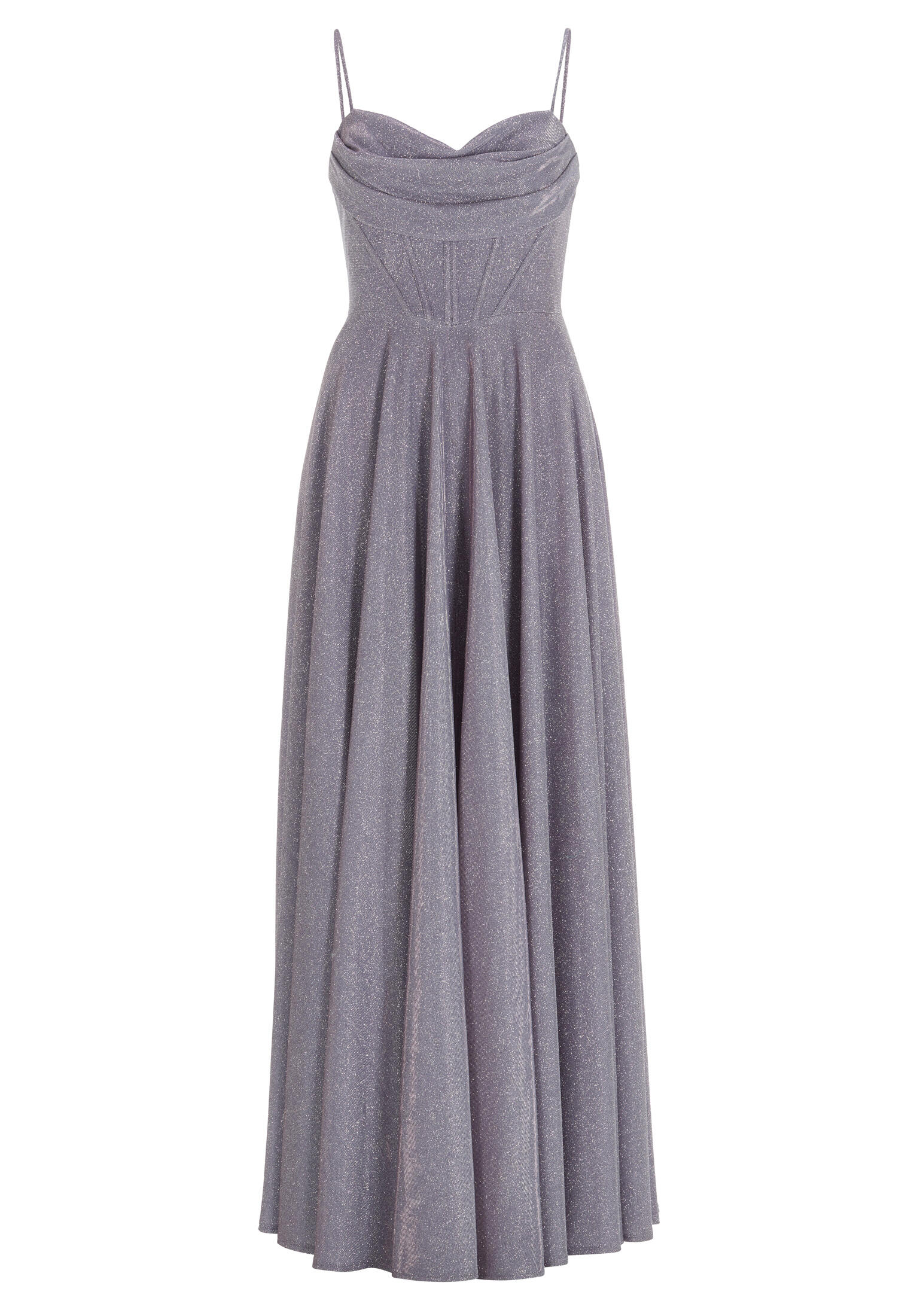 hey kyla - Schimmerndes Abendkleid mit Drapierung misty violet - Gr. - 34 von hey kyla
