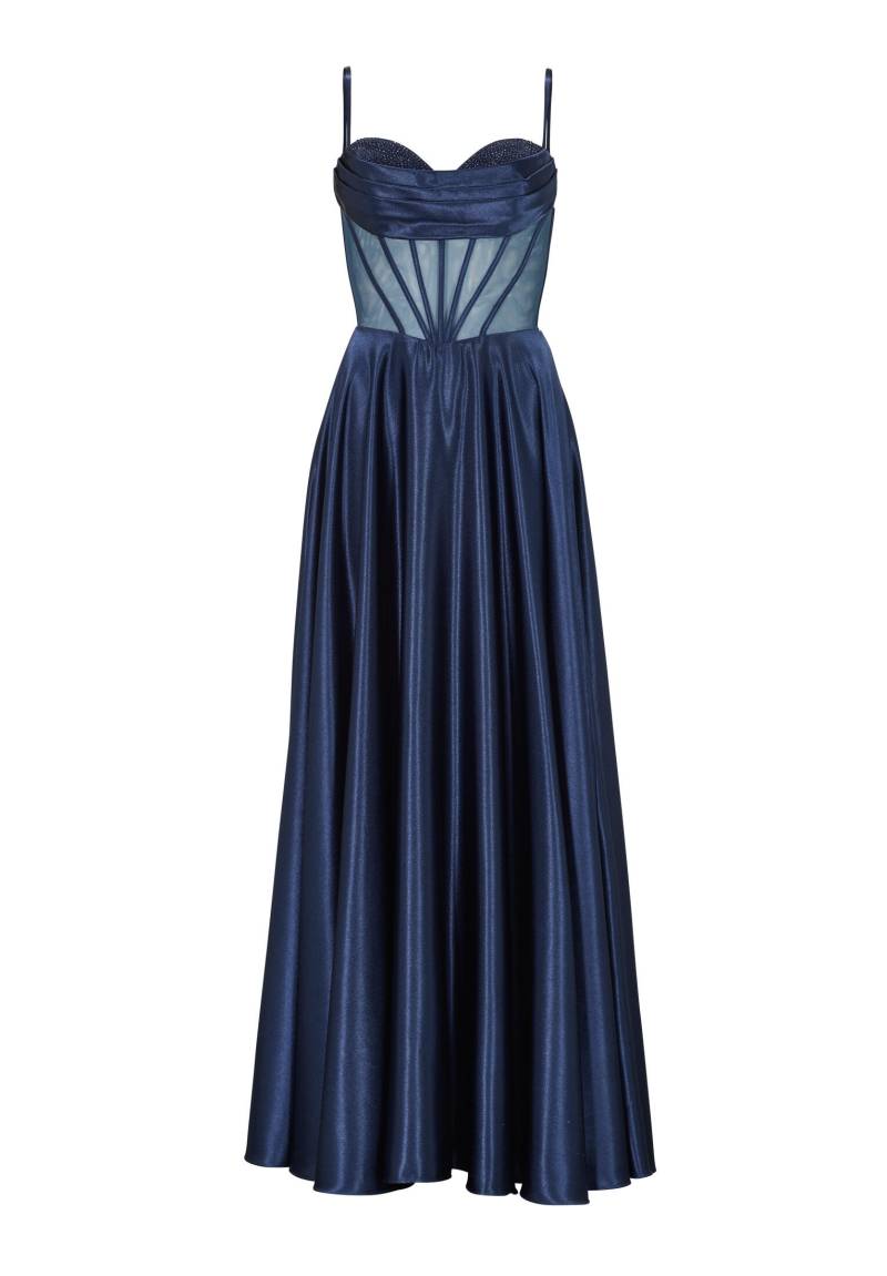 hey kyla - See-through-Corsagenkleid mit Ziersteinen navy - Gr. - 40 von hey kyla