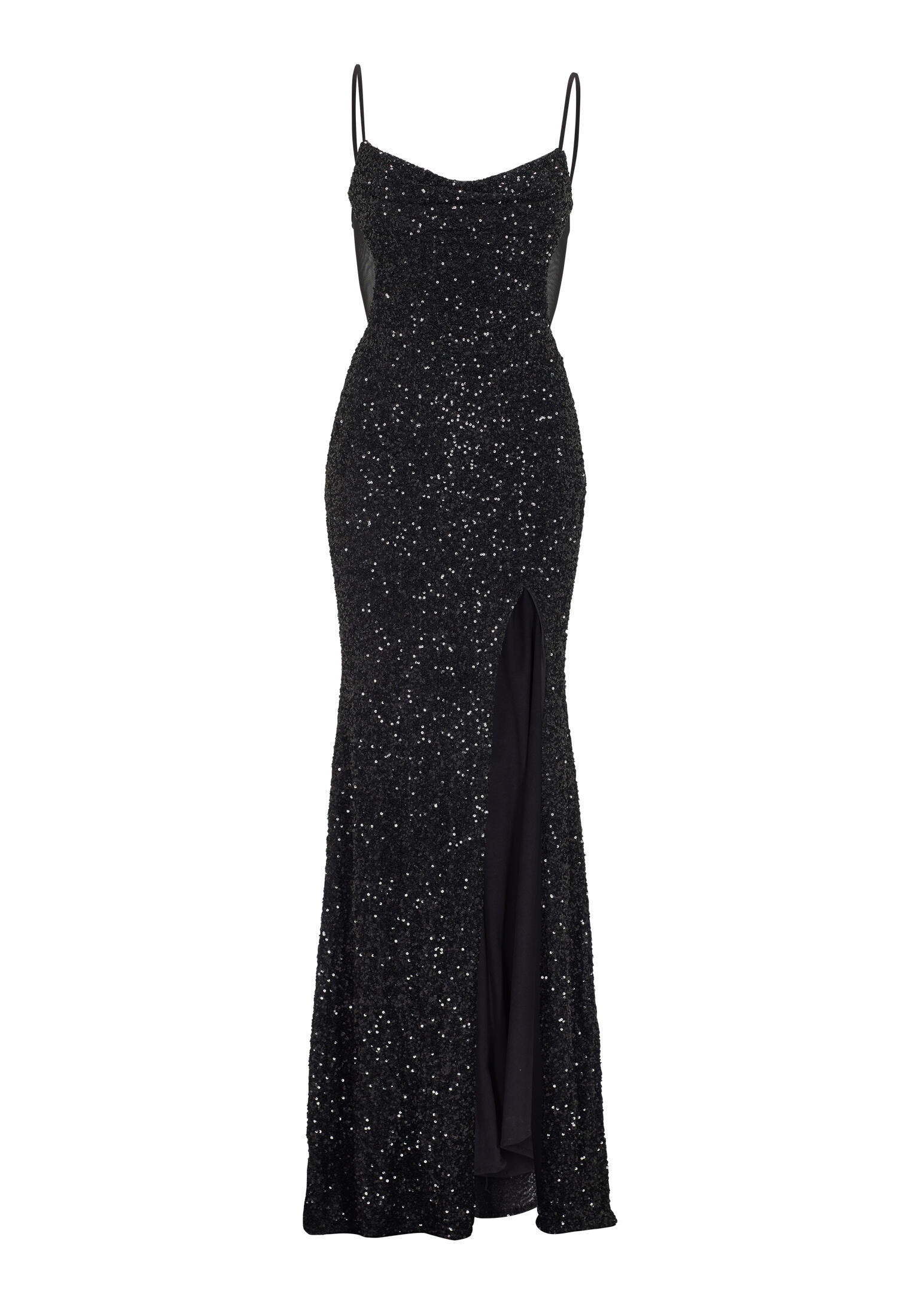 hey kyla - Slipdress mit transparenter Rückenpartie black - Gr. - 40 von hey kyla