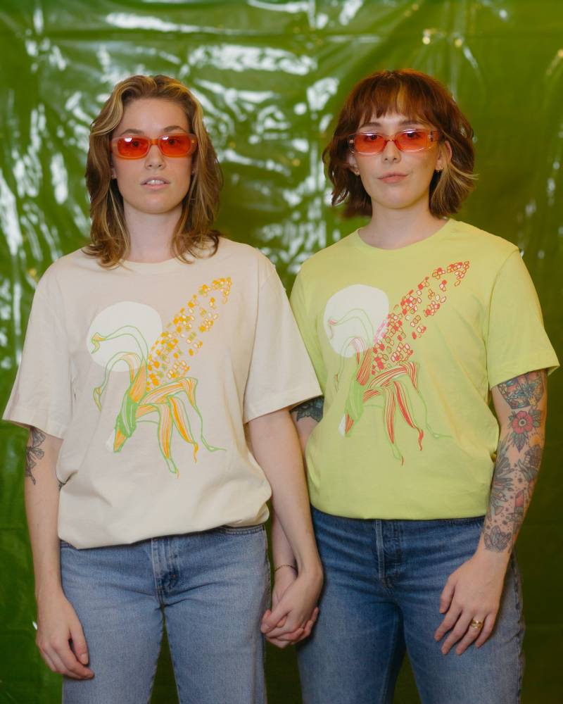 Crop Top Shirt - Maiskolben Abstrakt Siebdruck Design S-4xl von heycolanda