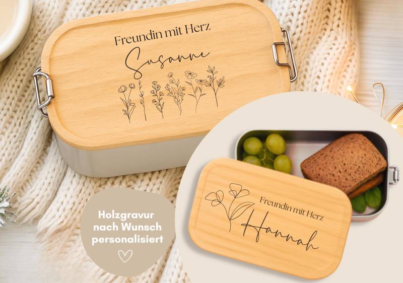 Loulala® Beste Freundin Geschenk, Geburtstag, Personalisiertes Brotdose Mit Gravur, Weihnachtsgeschenk von heyloulala