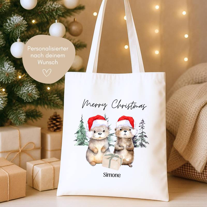 Weihnachts Tasche Stoffbeutel, Geschenktasche Weihnachten, Weihnachtsbeutel Mit Name, Geschenkverpackung Wichtelgeschenk von heyloulala