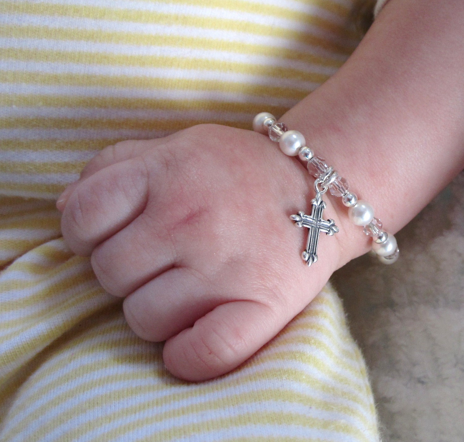 Baby Taufe Armband, Magazine Featured, Custom Kreuz Religiöser Schmuck, Andenken, Geschenk, Armband von heysista