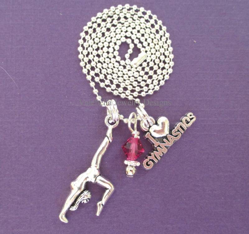 Gymnastik Halskette, Charm Wählen Sie Ihre Farbe, Mädchenschmuck, Turnerin Geschenk, Jugendlich Schmuck, Geschenk von heysista