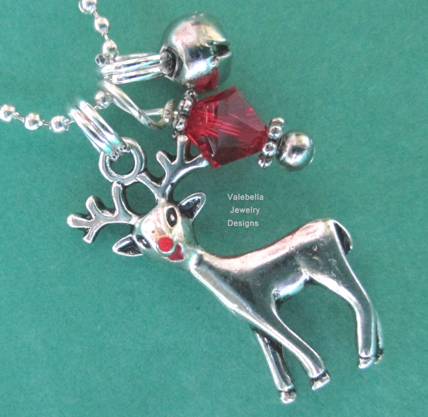 Halskette, Rudolph Das Rentier Mit Der Roten Nase, Halskette Weihnachten, Schmuck Mädchen, Kette, Weihnachtsgeschenk, Geschenk Für Sie von heysista