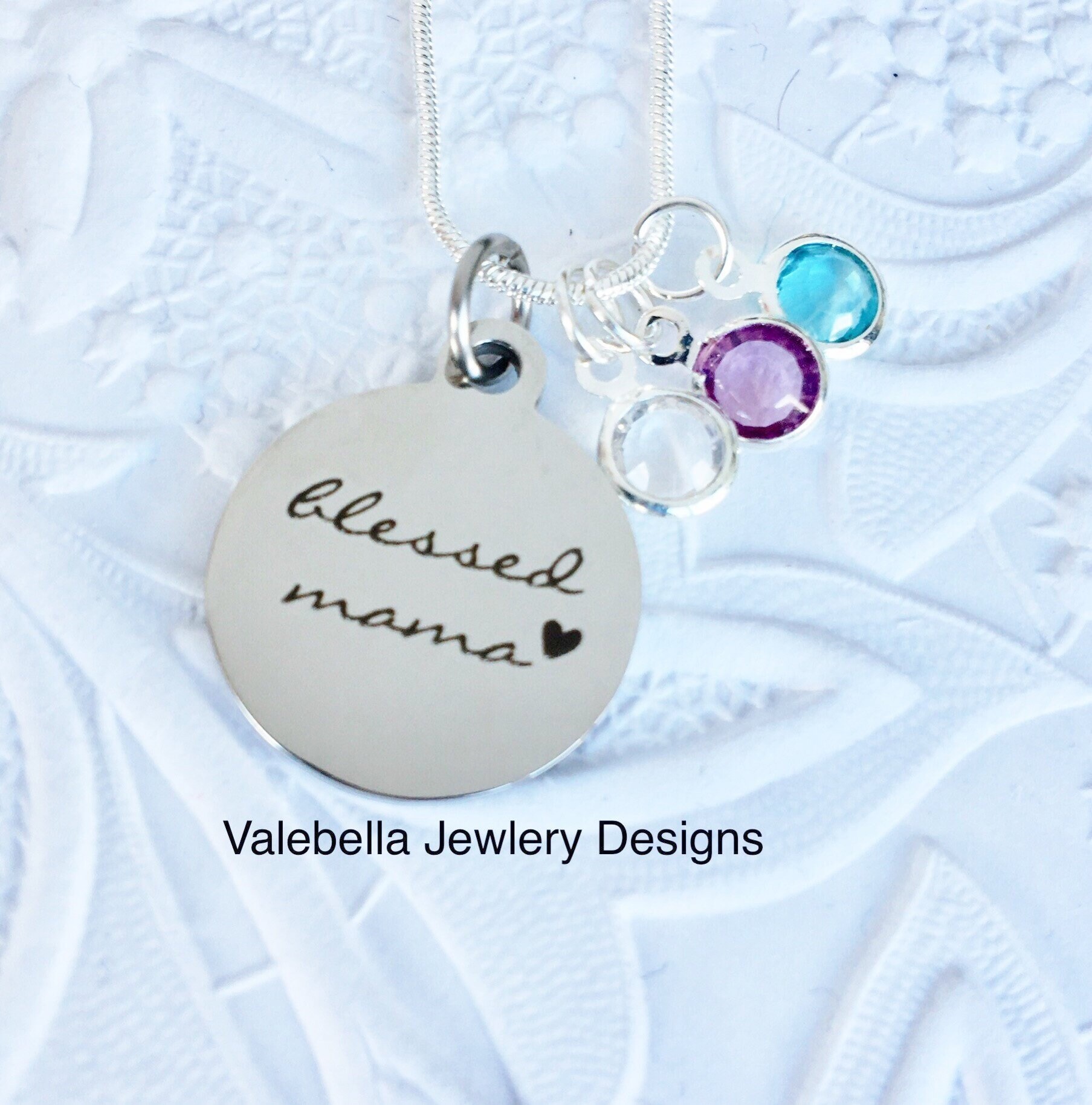 Selige Mama, Halskette, Muttertag Personalisiert, Geburtsstein Muttertag, Geschenk Für Schmuck, Geschenk, Gesegnet von heysista