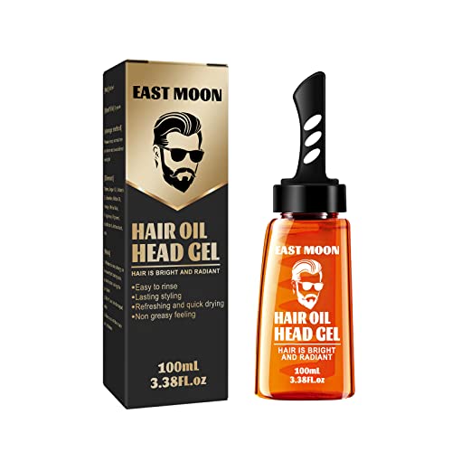 Hair Oil Head Gel, Haarstyling Gel mit Kamm für Männer, 2 in 1 Haarwachsgel mit Kamm, Haarstyling-Gel zum Modellieren der Haare und natürliches Stylen der Haare, Langanhaltendes (1 Stück) von hgerGWW