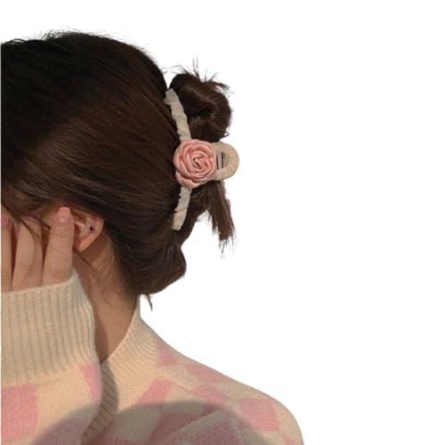 Haarklammer für Damen, rosa Blume, Y2K, süße Mädchen, niedlich, Kopfschmuck, Haarschmuck, Kamelie, Haarnadel, Blume, Haarspangen für Frauen von hgnxa