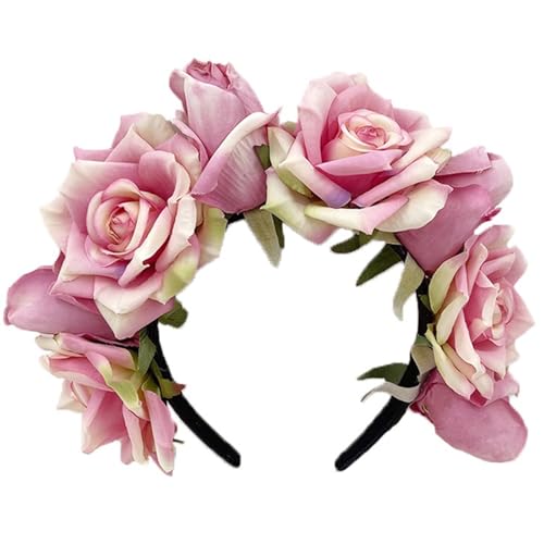 Zarte Blumen-Haarreifen für Sommer, Frühling, Hochzeit, Party, Braut, Bohemian-Stil, buntes Blumen-Haarband für Hochzeit, Mädchen, Blumen-Haarband für Mädchen, Fotografieren von hgnxa