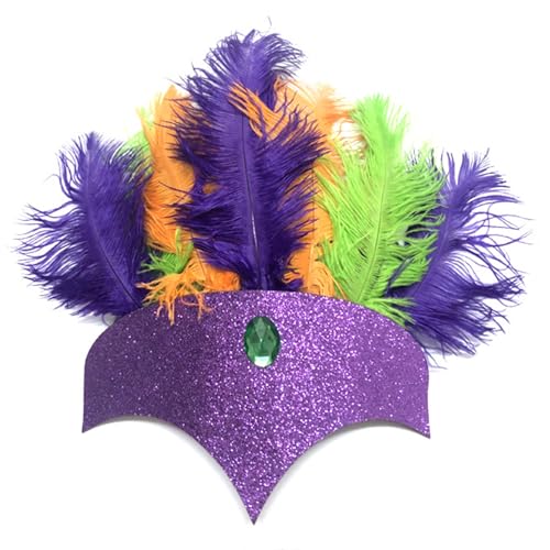 hgnxa Glitzerndes Feder-Stirnband für Karneval, Kostümzubehör, Haarreif, LasVegas, Feier, Kopfbedeckung, Party-Haarschmuck von hgnxa