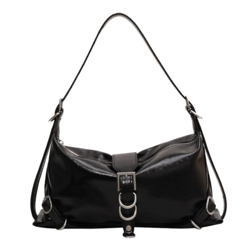 hgnxa Motorradtasche im koreanischen Stil für Damen, einzigartige Achseltasche, Schulterhandtasche, Schwarz hgnxa Motorradtasche im koreanischen Stil für Damen, einzigartige Achseltasche, Schulterhandtasche, Schwarz von hgnxa