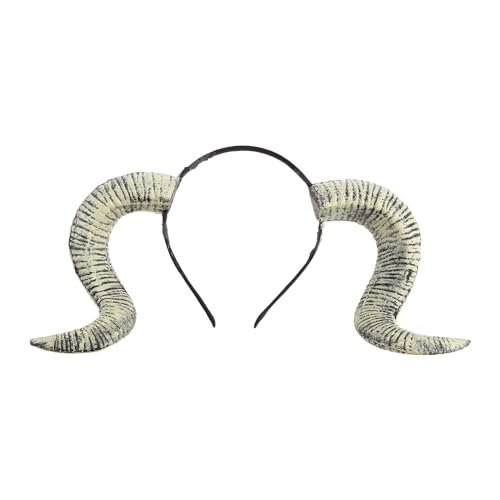 hgnxa Teufelshorn-Stirnband, Cosplay-Kopfbedeckung für Halloween, Party, Schafshorn, Haarband, Karneval, Kopfschmuck, Partyzubehör hgnxa Teufelshorn-Stirnband, Cosplay-Kopfbedeckung für Halloween, Party, Schafshorn, Haarband, Karneval, Kopfschmuck, Partyzubehör von hgnxa